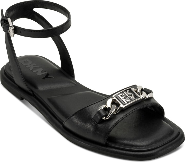 DKNY Women's Bacliff Flat Ankle Strap Sandal