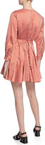 Thumbnail for your product : Derek Lam 10 Crosby Striped Long-Sleeve Godet Skirt Mini Dress