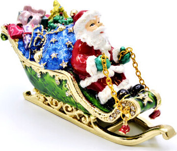 The Holiday Aisle Lasiandra Santa Clause On Sleigh Decortive Box