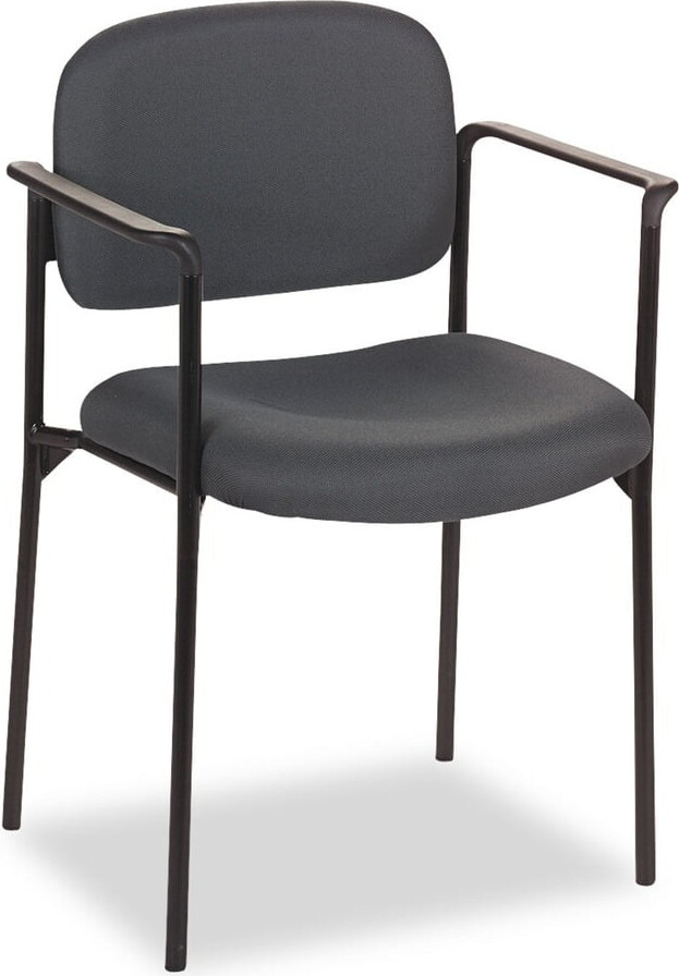 HON basyx VL616 Series Stacking Guest Chair with Arms, Charcoal Fabric