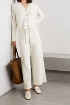 Thumbnail for your product : James Perse Brushed Waffle-knit Cotton And Cashmere-blend Wide-leg Pants - Beige