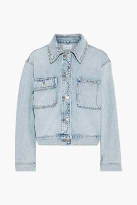 cropped studded denim jacket