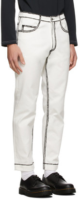 Daniel W. Fletcher Off-White Painted Edge Jeans