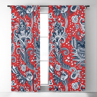 Society6 Red White & Blue Floral Paisley Blackout Curtains - ShopStyle  Panels