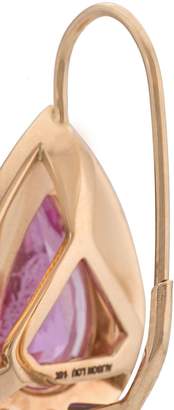 Alison Lou 14kt yellow gold pink sapphire drop earrings