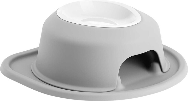 WeatherTech Single High Poly Bowl Cat & Dog Pet Feeding System, Light Grey, 16-oz/4-in