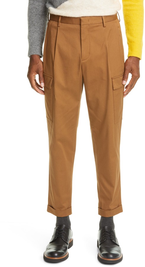 pleated cuffed khakis