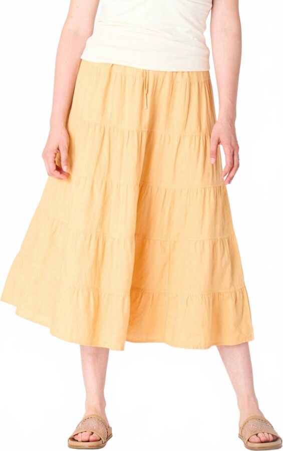 Dex Soft Midi Skirt In Apricot