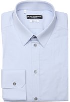 Thumbnail for your product : Dolce & Gabbana blue stretch cotton 'Gold' point collar button front dress shirt