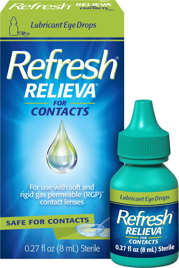 Refresh Relieva for Contacts Lubricant Eye Drops Artificial Tears Contact Lens Rewetter, 8 ml