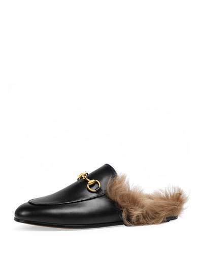 Gucci Princetown Fur-Lined Mule, Nero - ShopStyle