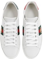 Thumbnail for your product : Gucci New Ace Embroidered Bee Leather Sneakers