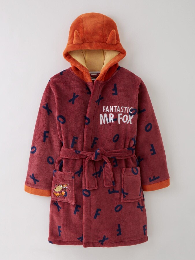 Roald Dahl Fantastic Mr Fox Dressing Gown with Ear Details Burgundy ShopStyle Kids' Nursery