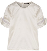 Thumbnail for your product : Raoul Lattice-Trimmed Cotton-Blend Top