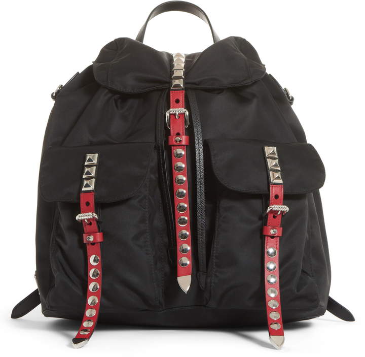 prada studded backpack