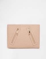 Thumbnail for your product : ASOS Punchout Clutch Bag with Double Zip