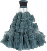 Thumbnail for your product : Christian Siriano Strapless Embroidered Tulle Gown