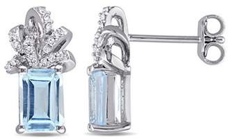 Laura Ashley Diamond & Blue Topaz Earrings