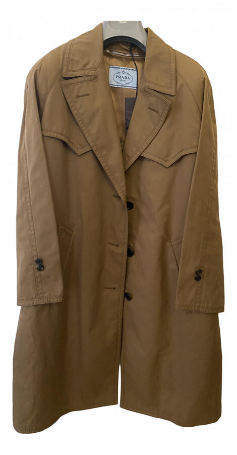 Prada brown Cotton Trench Coats - ShopStyle