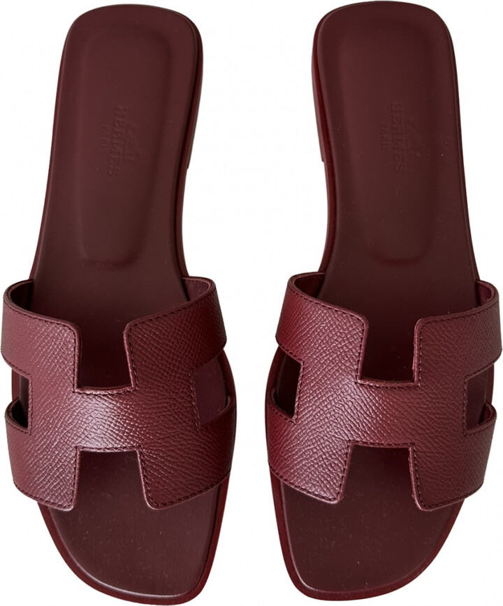Hermes Oran leather sandal ShopStyle