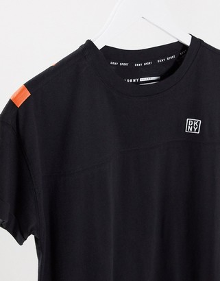 DKNY oversized logo detail t shirt dress in black