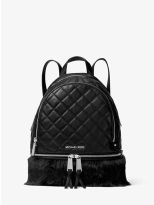 Michael Kors Rhea Medium Quilted-Leather Backpack