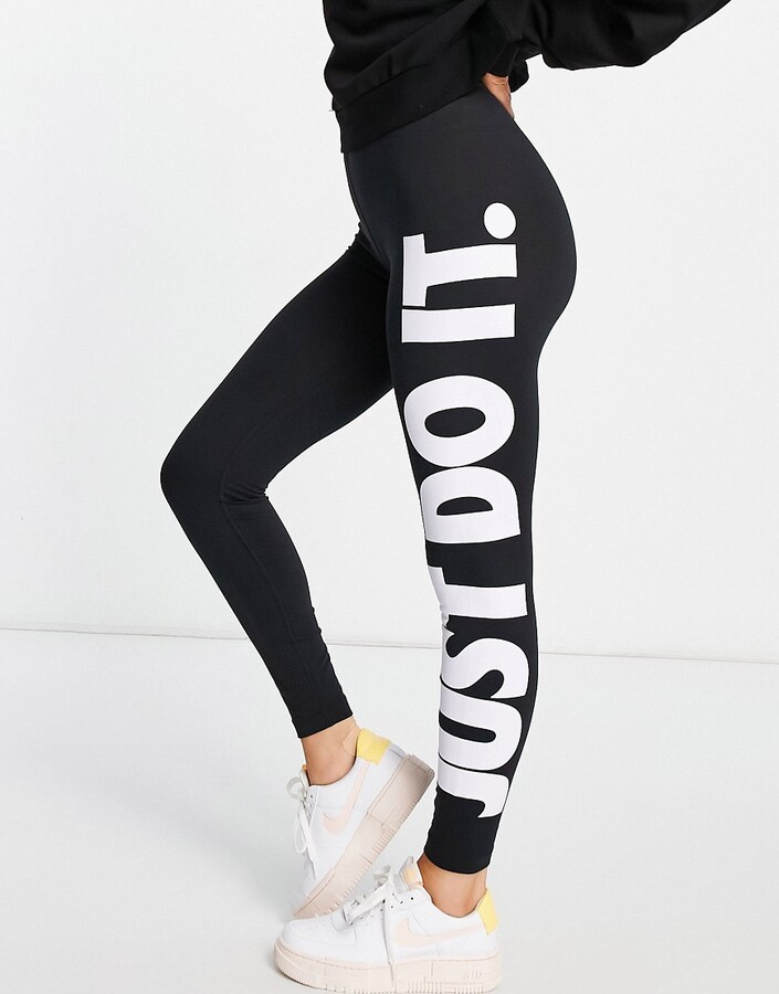 Nike Just Do It high-rise leggings in black - ShopStyle
