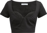 Thumbnail for your product : Area Strass Embellished Cup Crop T-Shirt