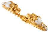 Thumbnail for your product : Alexander McQueen Hinged Pearl Skull Bracelet, Golden