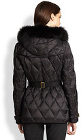 Thumbnail for your product : Burberry Natesdale Fur-Trim Puffer Coat