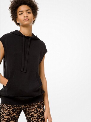 Michael Kors Cotton and Cashmere Sleeveless Hoodie - ShopStyle