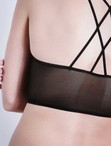 Thumbnail for your product : Coco de Mer Sylph silk-satin longline open bra
