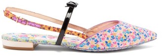 Sophia Webster Laurellie Floral-print Satin Slingback Flats - Womens - Multi Sophia Webster Laurellie Floral-print Satin Slingback Flats - Womens - Multi