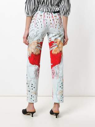 Roberto Cavalli cropped printed jeans
