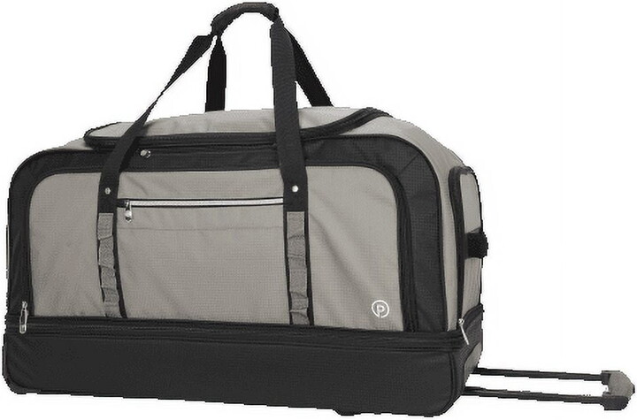 Protege 30 in Drop-Bottom Weekender Duffel Bag for Travel, Gray