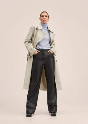 MANGO Double breasted trench light/pastel grey - Woman - 1XL