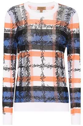 Burberry Scribble Check cotton sweater