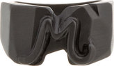 Thumbnail for your product : Maison Martin Margiela 7812 Maison Martin Margiela Carbon Grey Carved 'M' Ring