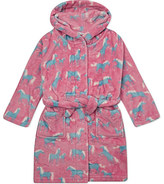 Thumbnail for your product : Hatley Horse pattern fleece robe S-L