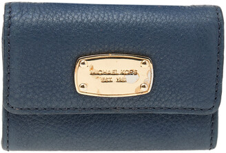 Leather wallet Michael Kors Blue in Leather - 26183813
