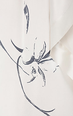Carine Gilson Women's "Orchid Calligraphy"-Print Silk Robe
