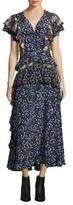 Thumbnail for your product : Rebecca Taylor Mixed Floral-Print Silk Maxi Dress