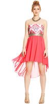 Thumbnail for your product : As U Wish Juniors' Tribal Sequin High-Low Dress