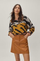 Thumbnail for your product : Nasty Gal Womens Faux Leather Pocket Mini Skirt - Tan - 14