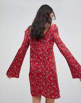 Thumbnail for your product : Glamorous Tall Long Sleeve Tea Dress With Button Front In Vintage Floral