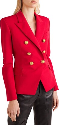 red jacket with gold buttons
