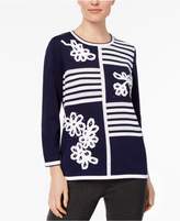 Thumbnail for your product : Alfred Dunner Montego Bay Petite Embellished Printed Sweater