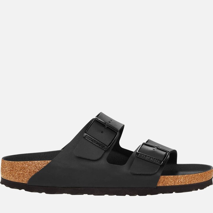 Birkenstock Men's Arizona Leather Double Strap Sandals - Black - ShopStyle
