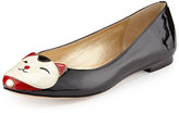 Thumbnail for your product : Kate Spade Jimi Kitty-Face Ballerina Flat, Black/Cream