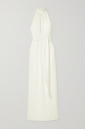 Halston Belted Stretch-jersey Gown